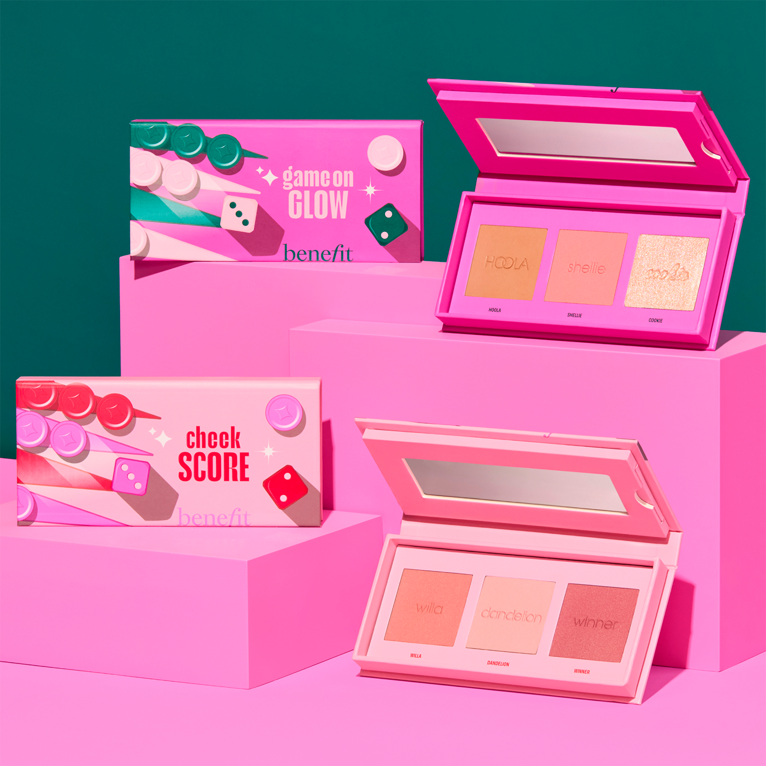 HOLIDAY GAME ON GLOW (PALETA DE RUBOR, BRONCEADOR E ILUMINADOR MINI)